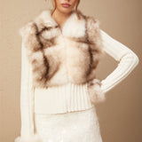 Suni Kürk & Örgü Detaylı Ceket