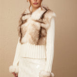 Suni Kürk & Örgü Detaylı Ceket