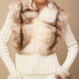 Suni Kürk & Örgü Detaylı Ceket