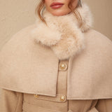 "Royal Grace" Peluş Detaylı Karamel Kaban