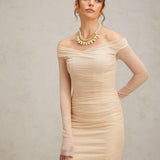 Elegance Aura Omuz Dekolteli Tül Uzun Elbise