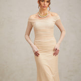 Elegance Aura Omuz Dekolteli Tül Uzun Elbise