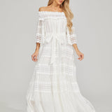 Dantel Detaylı Maxi Elbise