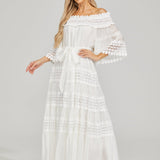 Dantel Detaylı Maxi Elbise