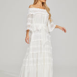 Dantel Detaylı Maxi Elbise