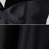 Kalp Yakalı ve Diz Boyu Etekli Dar Kesim Elbise