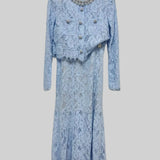 Işıltılı Yaka Süslemeli ve Midi Etekli Dantel Takımı