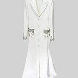 Beyaz Uzun Silüet Elbise