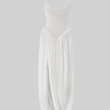 Yandan Yırtmaçlı Drapeli Maksi Elbise