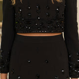 Elmas Süslemeli Mini Etekli Set