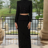 Elmas Süslemeli Maksi Etekli takım