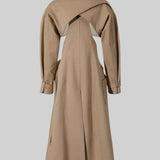 Bej Cut-Out Trenç Kaban