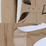 Bej Cut-Out Trenç Kaban