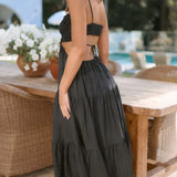 Bloom Askılı Maxi Elbise