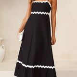 Brodey Midi Dress - Black / White