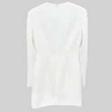 Beyaz Uzun Kollu Mini Elbise