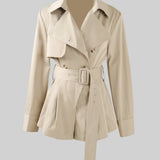 Beli Kuşaklı Kısa Trenç Ceket