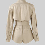Beli Kuşaklı Kısa Trenç Ceket