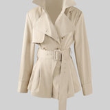 Beli Kuşaklı Kısa Trenç Ceket