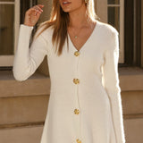 Catarina Long Sleeve Mini Dress - White
