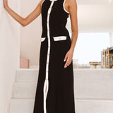 Antoinette Maxi Elbise - Siyah/Beyaz