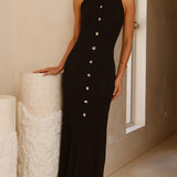 Aylah Knit Midi Dress - Black