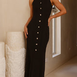 Aylah Knit Midi Dress - Black