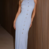 Aylah Knit Midi Dress - Blue