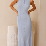 Aylah Knit Midi Dress - Blue