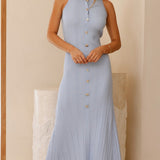 Aylah Knit Midi Dress - Blue