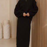 Cohen Triko Midi Etek - Siyah