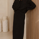 Cohen Triko Midi Etek - Siyah