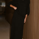 Cohen Triko Midi Etek - Siyah