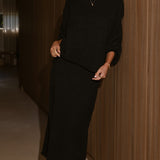 Cohen Triko Midi Etek - Siyah