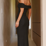 Darcey Omuzsuz Maxi Elbise - Siyah