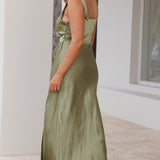 Alaria Maxi Elbise - Zeytin Yeşili