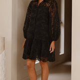 Acacia Lace Mini Dress - Black