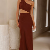 Abia Maxi Elbise - Çikolata Rengi