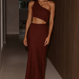 Abia Maxi Elbise - Çikolata Rengi