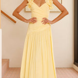 Alma Maxi Elbise - Sarı