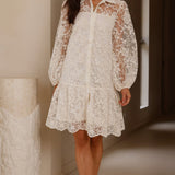 Acacia Lace Mini Dress - White