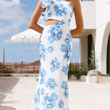 Amina Maxi Elbise - Mavi Gül