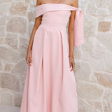 Bentley Off Shoulder Midi Dress - Pink