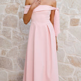Bentley Off Shoulder Midi Dress - Pink