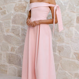 Bentley Off Shoulder Midi Dress - Pink