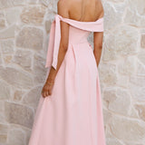 Bentley Off Shoulder Midi Dress - Pink