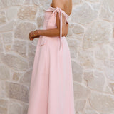 Bentley Off Shoulder Midi Dress - Pink