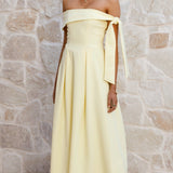 Bentley Off Shoulder Midi Dress - Lemon
