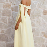 Bentley Off Shoulder Midi Dress - Lemon