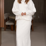 Cohen Triko Midi Etek - Kırık Beyaz